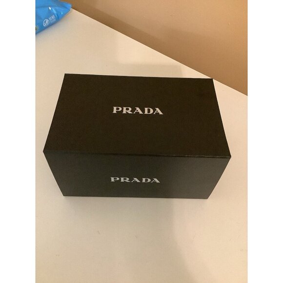 Prada Box Only Black With Embossed PRADA Logo In silver, 7”Lx4”Hx41/2 W New - Picture 2 of 9